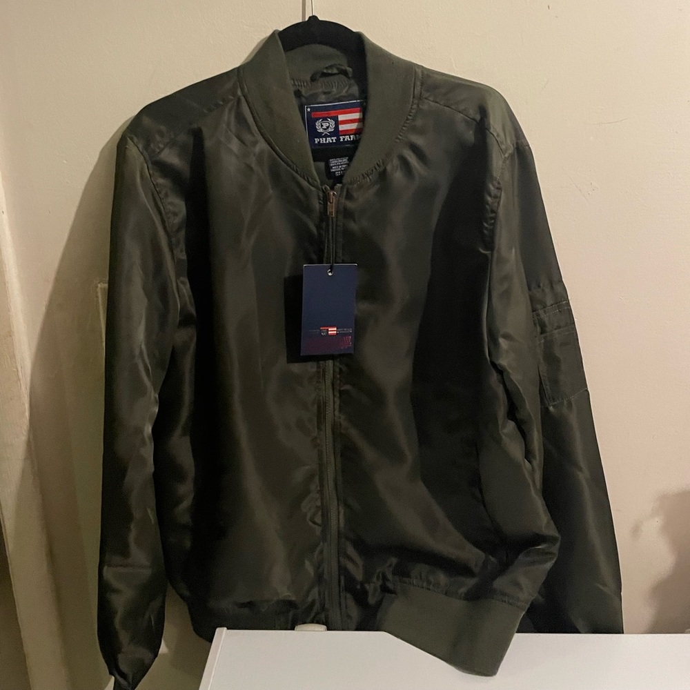 Phat farm bomber jacket, green. XL